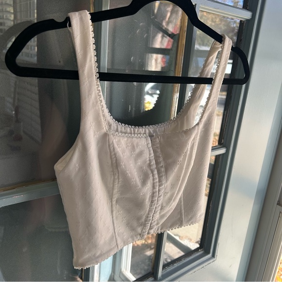 Lace Trim Corset Dainty Style Cropped Tank Princess Polly Bryleigh Top White S 4 - Picture 3 of 12